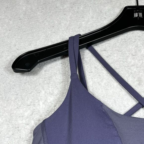Lululemon Strappy Tank Top Size 8 Deep Purple Lightweight Mesh Sleeveless - Picture 4 of 13